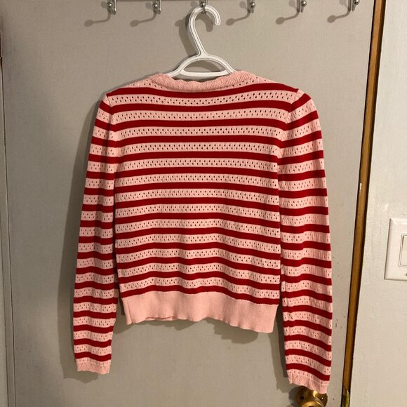 Belle by Belldini Women's Crew Neck Sweater Pink and Red, Size Small - Picture 4 of 6